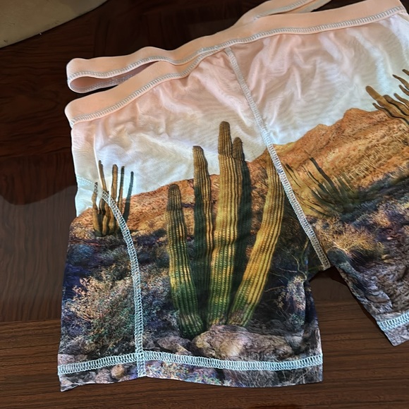 SHEIN *NEW* Women’s Cutout Waist Desert Landscape Print Mesh Biker Shorts - Picture 9 of 16